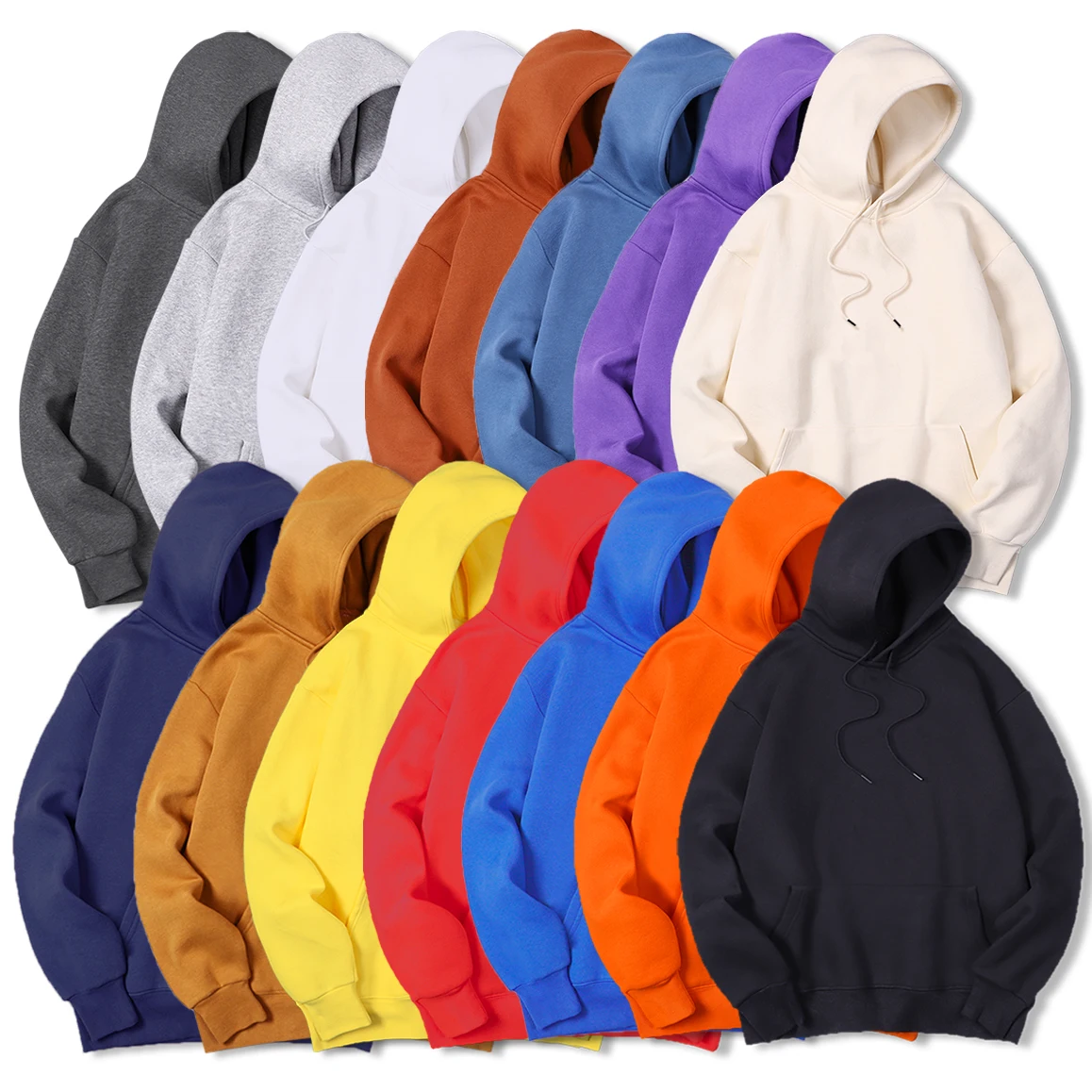 Streetwear Brands 2026 - Heren effen kleur hoodie, warme wollen